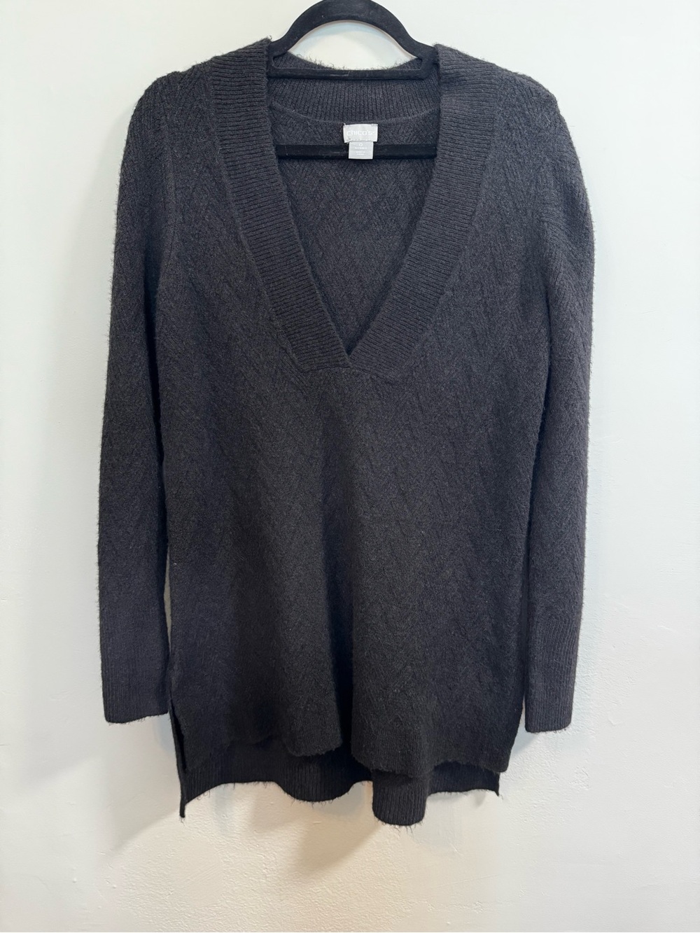 Chico’s black v-neck sweater size 0 
Never worn or washed